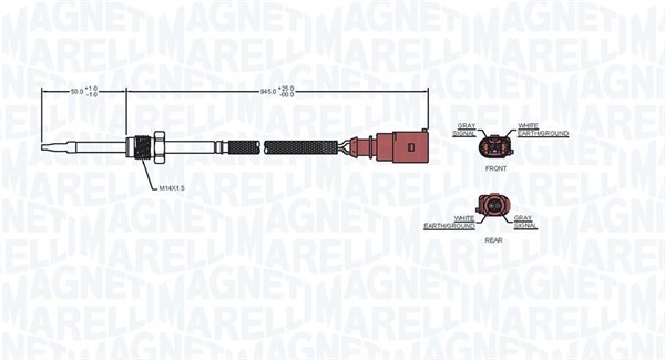 Sensor, avgastemperatur Magneti marelli 172000249010 MAGNETI MARELLI
