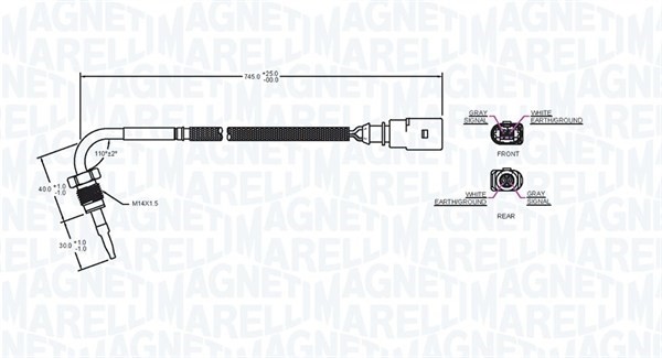 Sensor, avgastemperatur Magneti marelli 172000251010 MAGNETI MARELLI