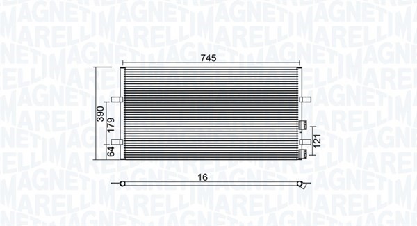 Kondensor, klimatanläggning Magneti marelli 350203740000 MAGNETI MARELLI