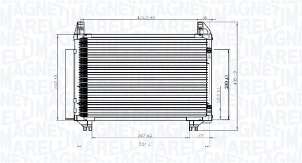 Kondensor, klimatanläggning Magneti marelli 350203741000 MAGNETI MARELLI