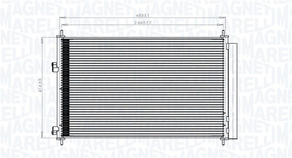 Kondensor, klimatanläggning Magneti marelli 350203742000 MAGNETI MARELLI
