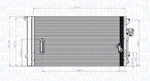 Kondensor, klimatanläggning Magneti marelli 350203743000 MAGNETI MARELLI
