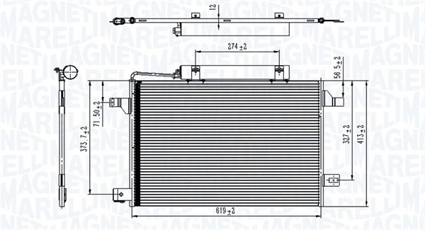 Kondensor, klimatanläggning Magneti marelli 350203745000 MAGNETI MARELLI
