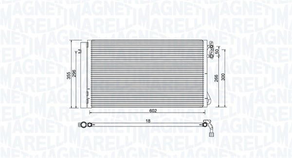 Kondensor, klimatanläggning Magneti marelli 350203752000 MAGNETI MARELLI