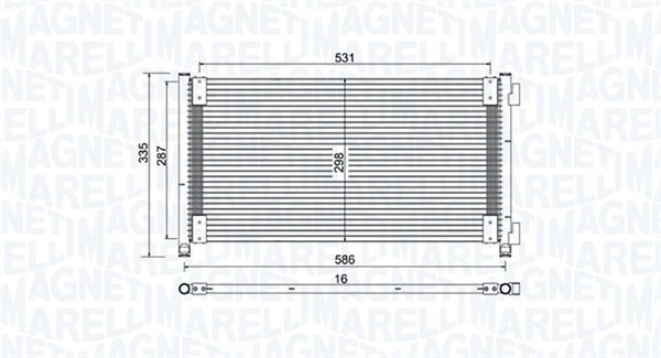 Kondensor, klimatanläggning Magneti marelli 350203757000 MAGNETI MARELLI
