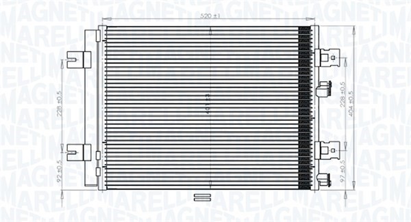 Kondensor, klimatanläggning Magneti marelli 350203765000 MAGNETI MARELLI