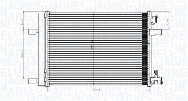Kondensor, klimatanläggning Magneti marelli 350203769000 MAGNETI MARELLI