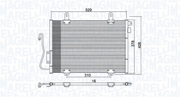 Kondensor, klimatanläggning Magneti marelli 350203775000 MAGNETI MARELLI