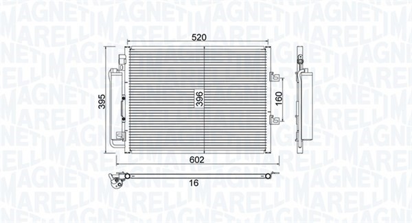 Kondensor, klimatanläggning Magneti marelli 350203780000 MAGNETI MARELLI