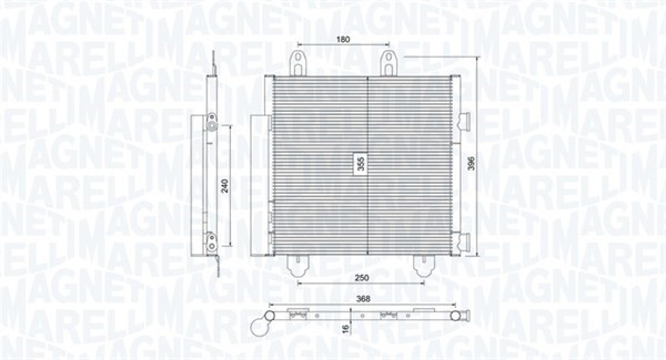 Kondensor, klimatanläggning Magneti marelli 350203794000 MAGNETI MARELLI