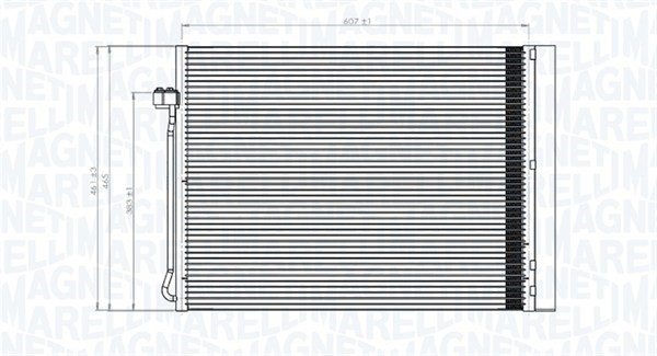 Kondensor, klimatanläggning Magneti marelli 350203795000 MAGNETI MARELLI
