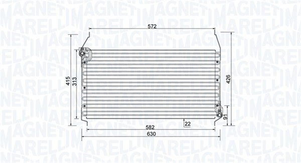 Kondensor, klimatanläggning Magneti marelli 350203801000 MAGNETI MARELLI