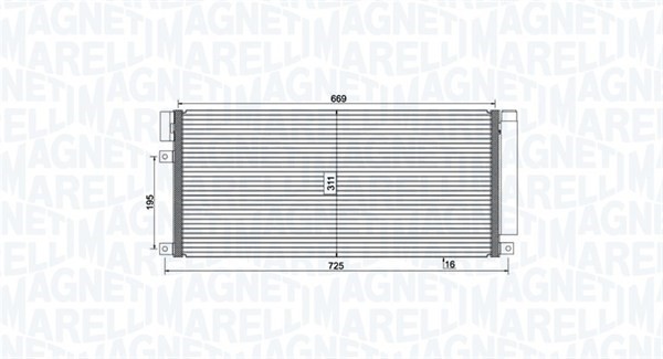 Kondensor, klimatanläggning Magneti marelli 350203806000 MAGNETI MARELLI