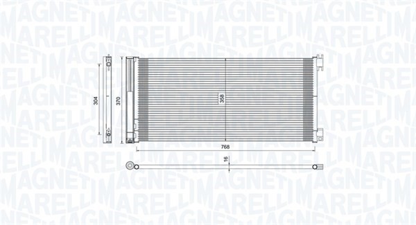 Kondensor, klimatanläggning Magneti marelli 350203808000 MAGNETI MARELLI