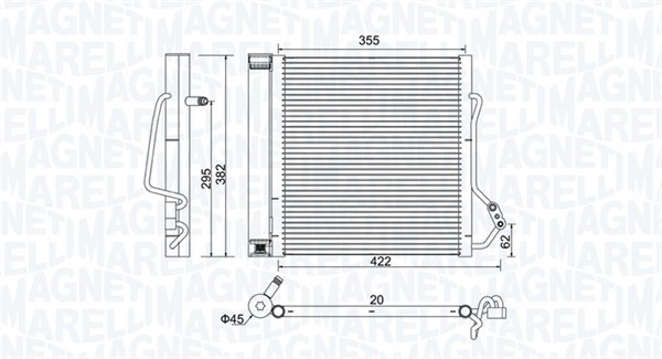 Kondensor, klimatanläggning Magneti marelli 350203810000 MAGNETI MARELLI