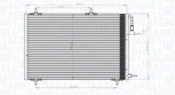 Kondensor, klimatanläggning Magneti marelli 350203816000 MAGNETI MARELLI