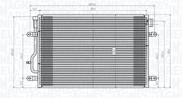 Kondensor, klimatanläggning Magneti marelli 350203817000 MAGNETI MARELLI