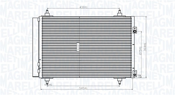 Kondensor, klimatanläggning Magneti marelli 350203820000 MAGNETI MARELLI