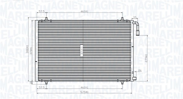 Kondensor, klimatanläggning Magneti marelli 350203825000 MAGNETI MARELLI