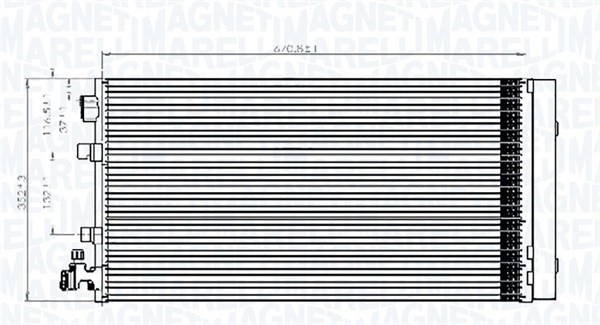Kondensor, klimatanläggning Magneti marelli 350203826000 MAGNETI MARELLI