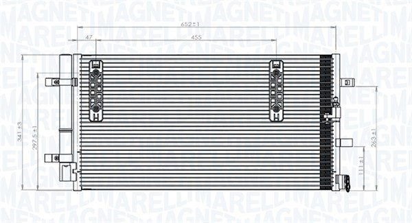 Kondensor, klimatanläggning Magneti marelli 350203827000 MAGNETI MARELLI