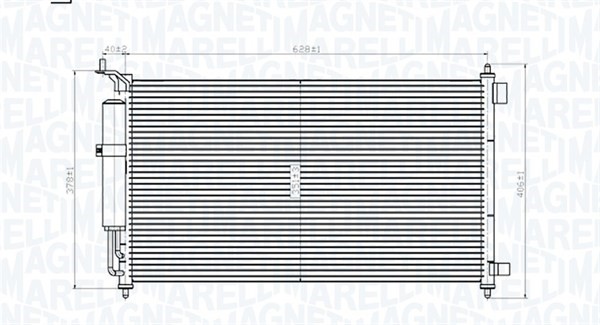 Kondensor, klimatanläggning Magneti marelli 350203829000 MAGNETI MARELLI