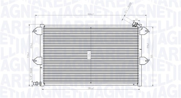 Kondensor, klimatanläggning Magneti marelli 350203831000 MAGNETI MARELLI