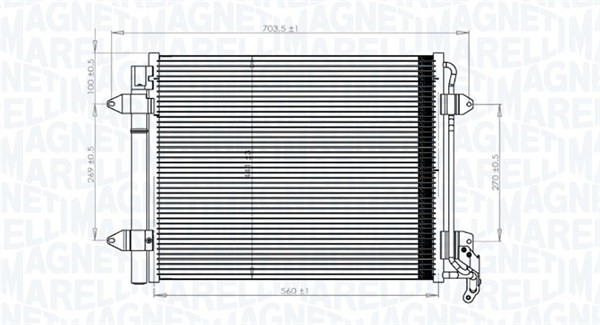 Kondensor, klimatanläggning Magneti marelli 350203833000 MAGNETI MARELLI