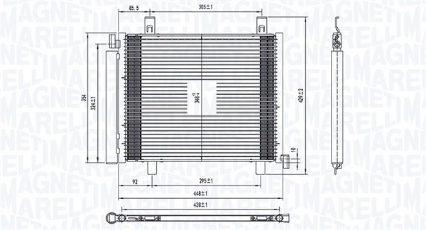 Kondensor, klimatanläggning Magneti marelli 350203836000 MAGNETI MARELLI