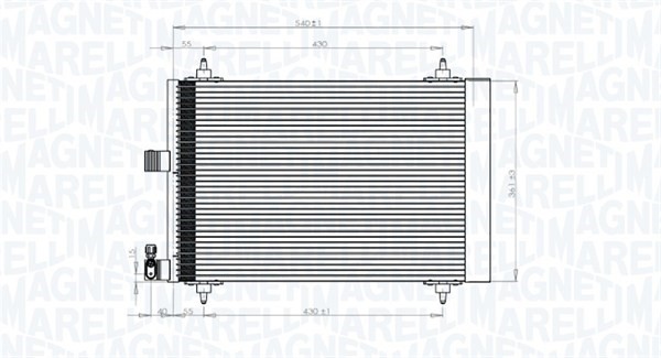 Kondensor, klimatanläggning Magneti marelli 350203839000 MAGNETI MARELLI