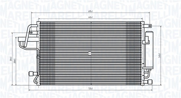 Kondensor, klimatanläggning Magneti marelli 350203843000 MAGNETI MARELLI