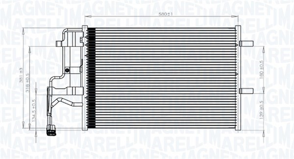 Kondensor, klimatanläggning Magneti marelli 350203844000 MAGNETI MARELLI