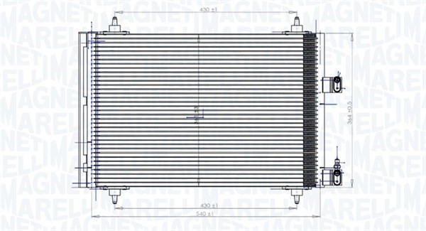 Kondensor, klimatanläggning Magneti marelli 350203849000 MAGNETI MARELLI