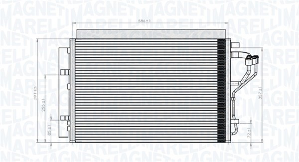 Kondensor, klimatanläggning Magneti marelli 350203851000 MAGNETI MARELLI