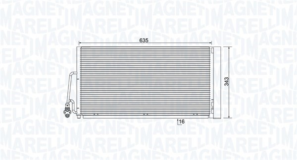 Kondensor, klimatanläggning Magneti marelli 350203861000 MAGNETI MARELLI