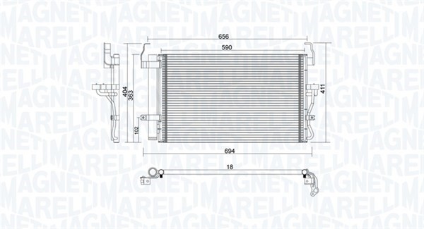 Kondensor, klimatanläggning Magneti marelli 350203894000 MAGNETI MARELLI Kondensor, klimatanläggning Magneti marelli 350203894000 MAGNETI MARELLI