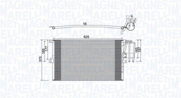 Kondensor, klimatanläggning Magneti marelli 350203896000 MAGNETI MARELLI
