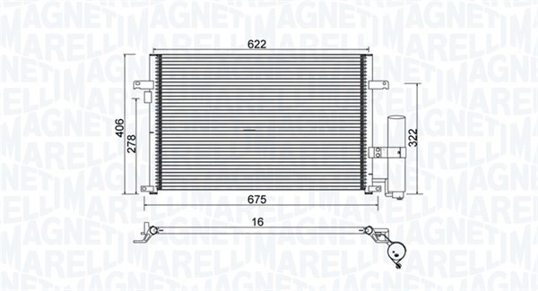 Kondensor, klimatanläggning Magneti marelli 350203912000 MAGNETI MARELLI