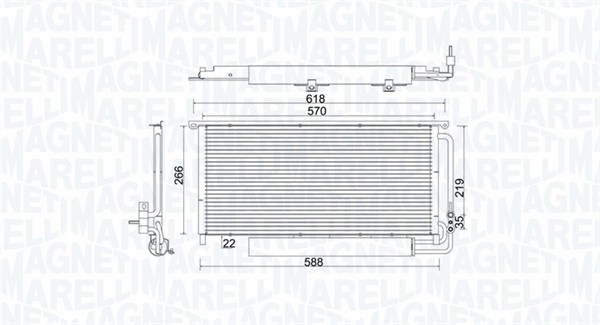 Kondensor, klimatanläggning Magneti marelli 350203922000 MAGNETI MARELLI