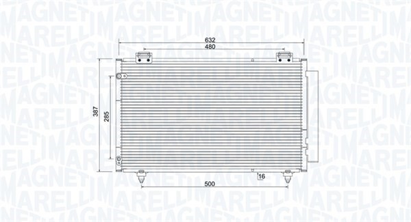 Kondensor, klimatanläggning Magneti marelli 350203925000 MAGNETI MARELLI