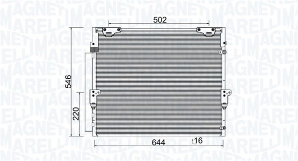 Kondensor, klimatanläggning Magneti marelli 350203926000 MAGNETI MARELLI