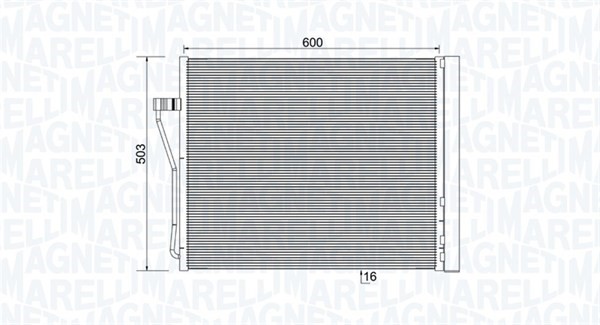 Kondensor, klimatanläggning Magneti marelli 350203929000 MAGNETI MARELLI