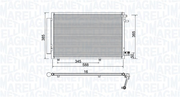 Kondensor, klimatanläggning Magneti marelli 350203930000 MAGNETI MARELLI
