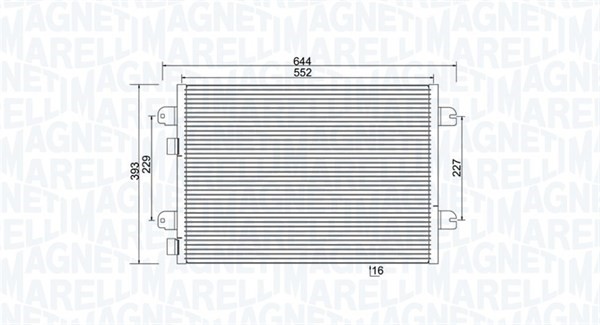 Kondensor, klimatanläggning Magneti marelli 350203931000 MAGNETI MARELLI
