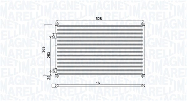 Kondensor, klimatanläggning Magneti marelli 350203933000 MAGNETI MARELLI