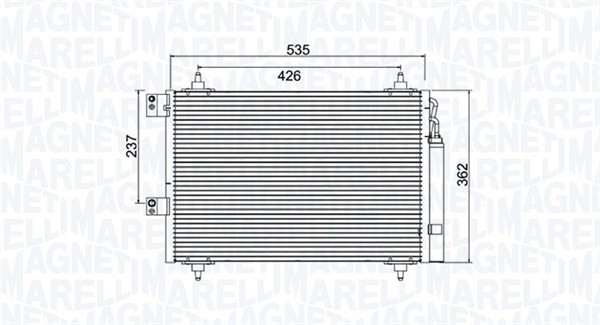 Kondensor, klimatanläggning Magneti marelli 350203936000 MAGNETI MARELLI