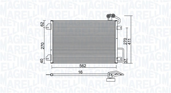 Kondensor, klimatanläggning Magneti marelli 350203938000 MAGNETI MARELLI