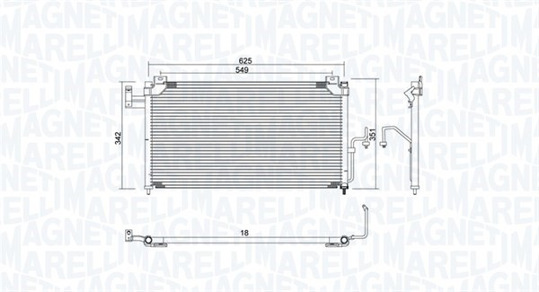 Kondensor, klimatanläggning Magneti marelli 350203939000 MAGNETI MARELLI