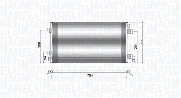 Kondensor, klimatanläggning Magneti marelli 350203941000 MAGNETI MARELLI