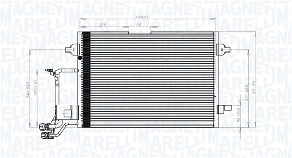 Kondensor, klimatanläggning Magneti marelli 350203942000 MAGNETI MARELLI